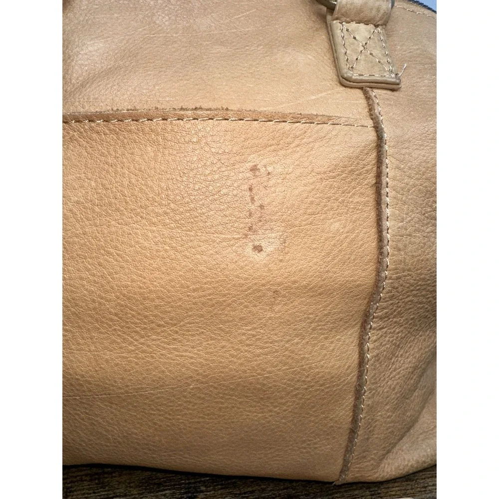 American Leather Co Tan Satchel Shoulder Crossbody Bag Large Genuine Leather
